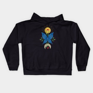 Blue Butterfly | Sun and Moon | Nature Kids Hoodie